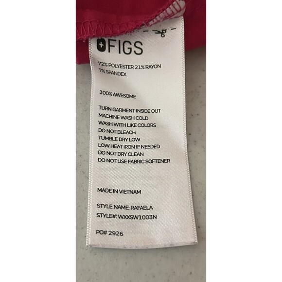 Figs Rafaela Scrub Top Women Size XS Pink Technical Collection Pockets - Picture 7 of 9